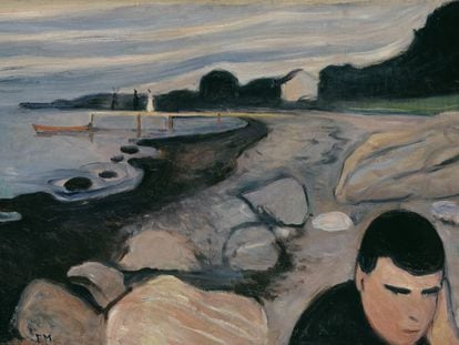 &#039;Menlancol&iacute;a&#039; (1892), &oacute;leo de Edvard Munch. 