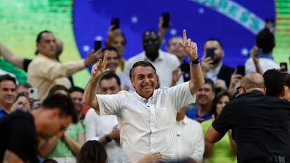 El expresidente de Brasil, Jair Bolsonaro, en un acto con seguidores en noviembre de 2022.