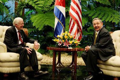 Jimmy Carter y Raúl Castro, en La Habana.