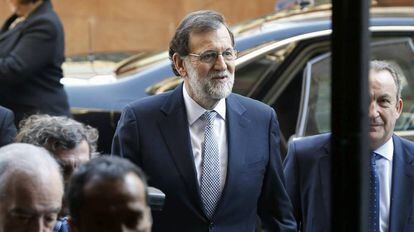 El presidente del Gobierno, Mariano Rajoy, a su llegada al Foro ABC.