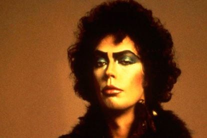 Otro travestido, Tim Curry en The Rocky Horror Picture Show.