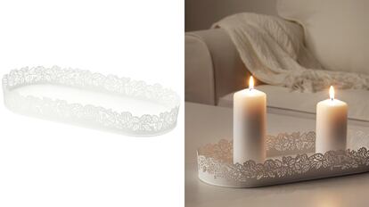 Se trata de un soporte para velas a la venta en Ikea con una buena presencia y un diseño muy elegante.