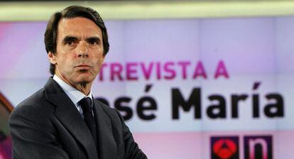 José María Aznar, momentos antes de su entrevista del pasado martes.