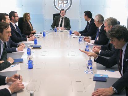 Mariano Rajoy durante la reuni&oacute;n del Comit&eacute; de Direcci&oacute;n celebrada este lunes en Madrid.  