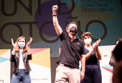 Pablo Iglesias, durante el acto de clausura de las jornadas de la Universidad de Otoño de Podemos, en 2022.