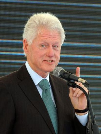 El expresidente Clinton durante una conferencia el pasado mes de febrero en Nigeria. 