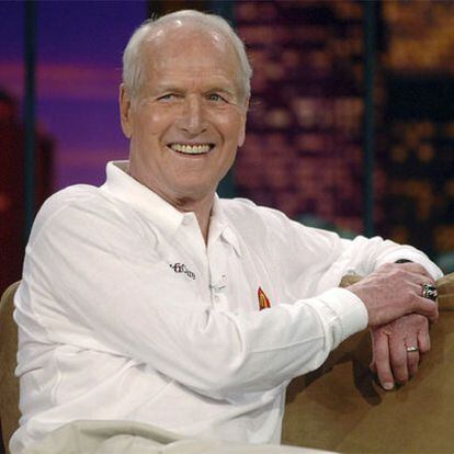 El actor Paul Newman, durante su aparición en <i>The Tonight show</i> en abril de 2005.
