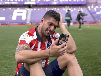 Luis Suárez, del Atletico de Madrid al final del partido contra el Valladolid