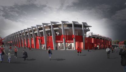 Recreaci&oacute;n del Nou Estadi de Tarragona tras la inversi&oacute;n para los juegos de 2017.
