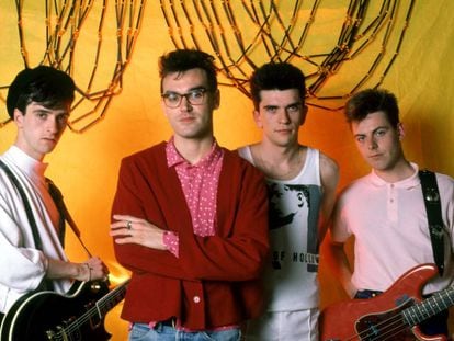 Johnny Marr, Morrisey, Mike Joyce y Andy Rourke. The Smiths en Chicago en 1985.