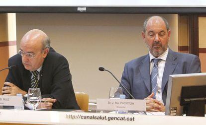 Boi Ruiz, consejero de Salud, a la izquierda, y Josep Maria Padrosa, en una imagen de archivo.