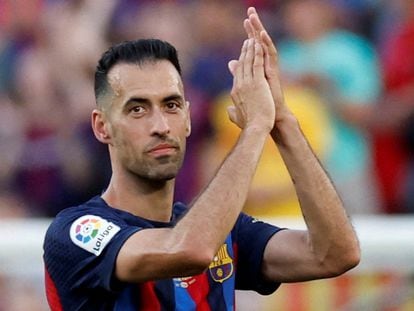 Sergio Busquets, durante su último partido en el Camp Nou con el F.C. Barcelona.