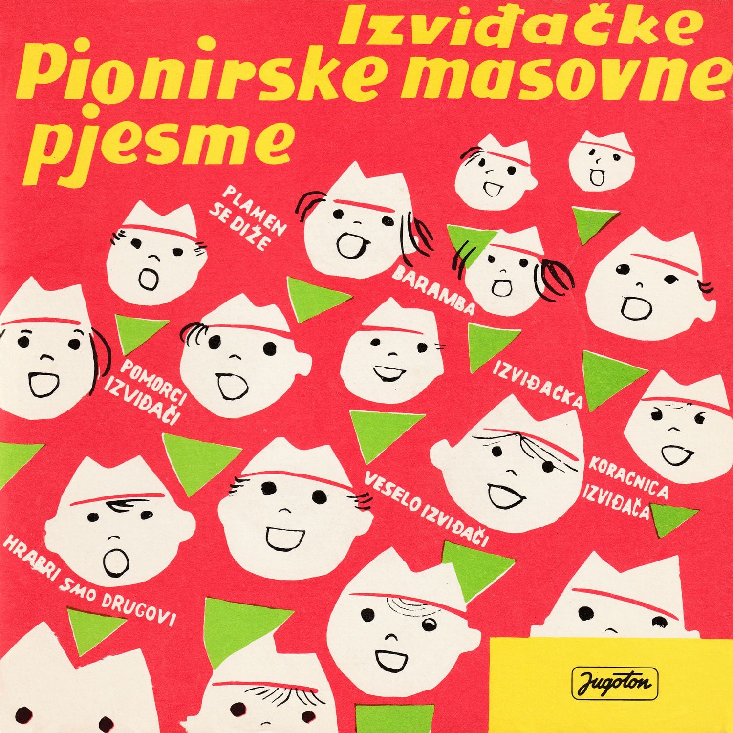 Canciones infantiles y revolucionarias cantadas por el coro infantil de Radio Televisión de Zagreb, hoy llamada Televisión de Croacia. El disco 'Canciones de masas de pioneros' se editó por Jugoton en 1966, con portada del diseñador y pintor Stevo Binicki.