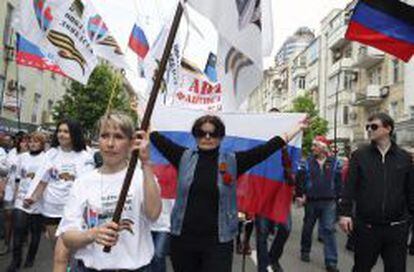 Manifestaci&oacute;n del 1 de mayo en Ucrania.