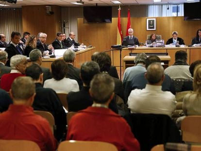 Los procesados del caso Guateque en el banquillo.