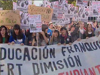 Manifestación de estudiantes en Madrid.