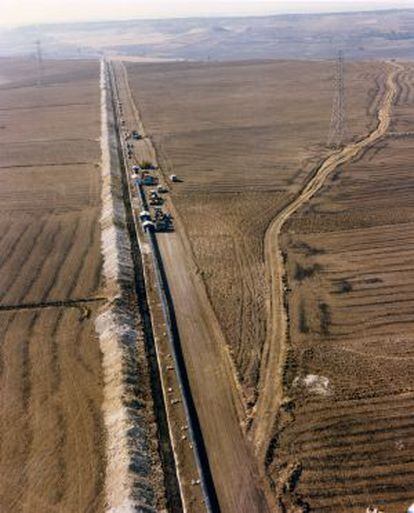 Un gasoducto propiedad de Gas Natural Fenosa en construcción.