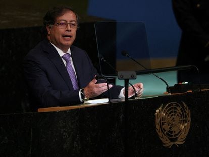 Petro, en un momento de su discurso en la Asamblea General de la ONU, el 20 de septiembre.