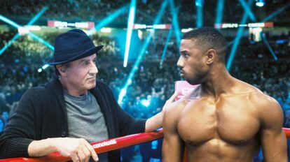 Sylvester Stallone y Michael B. Jordan, en 'Creed II'.