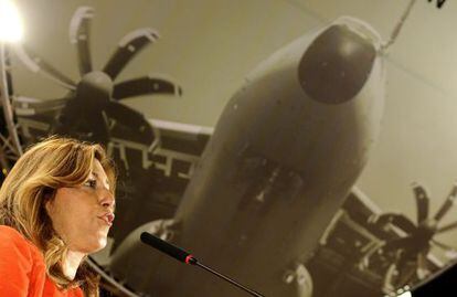 Susana Díaz, en el acto de hoy.