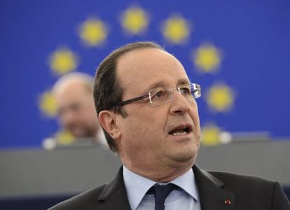 Hollande, en el Parlamento europeo.