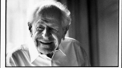 Karl Popper, en 1990 en Barcelona.