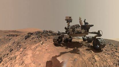 El rover Curiosity Mars de la NASA en la superficie de Marte en 2016.