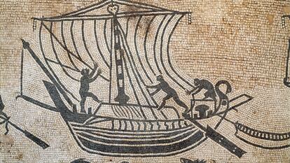 Mosaico romano conservado en el Palacio Diotallevi de Rímini (Italia).