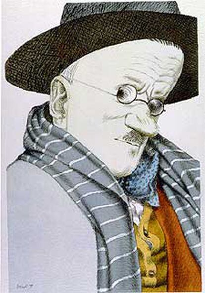 James Joyce (Dublín, 1882-Zúrich, 1941) visto por Tullio Pericoli.