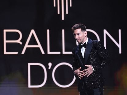 Lionel Messi, en el momento previo a recibir su séptimo Balón de Oro.