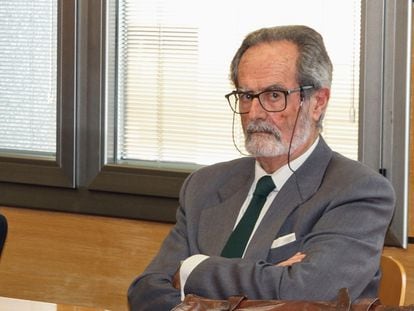 El librero José M. Lomas en la sesión del pasado 5 de abril de su juicio por matar a un intruso en su finca en La Atalaya (Ciudad Real).