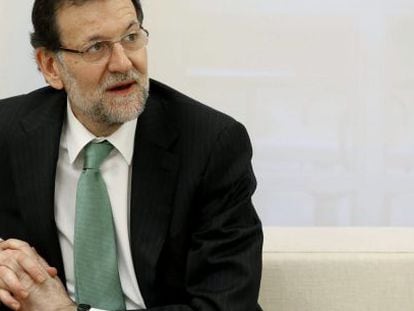 El presidente del Gobierno, Mariano Rajoy, en el Palacio de La Moncloa.
