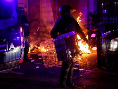 Un momento de la manifestación ultraderechista del martes en Madrid.