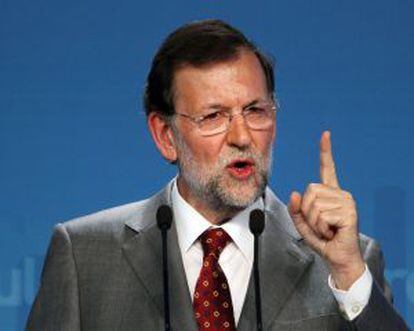 Mariano Rajoy, durante su comparecencia en la sede del PP.