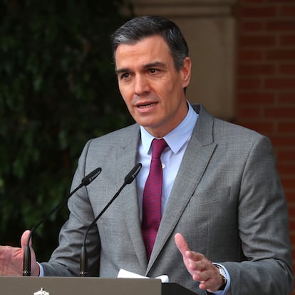 Pedro Sánchez, tras el Consejo de Ministros.