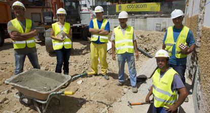 Trabajadores de la empresa de construcción malagueña Cotracom.