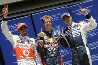 Sebastian Vettel ha logrado su tercera pole consecutiva en el GP de Valencia. El británico Lewis Hamilton y el venezolano Pastor Maldonado han quedado segundo y tercero, respectivamente.