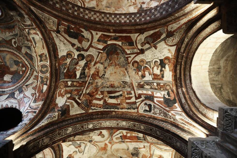 Fresco de la Última Cena en el Panteón de los Reyes de la Colegiata de San Isidoro, en León.