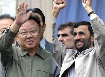 Los líderes de Corea del Norte (izq.) y de Irán (dcha.).