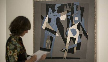 &#039;Arlequ&iacute;n y mujer con collar&#039;, 1917, de Picasso, en la exposici&oacute;n que se inaugur&oacute; ayer. 