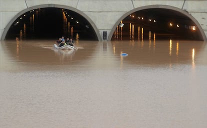 Túnel de la autopista A-7 inundado en 2019 ubicado en el municipio alicantino de Pilar de la Horadada.