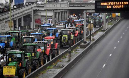 Protesta de agricultores en París