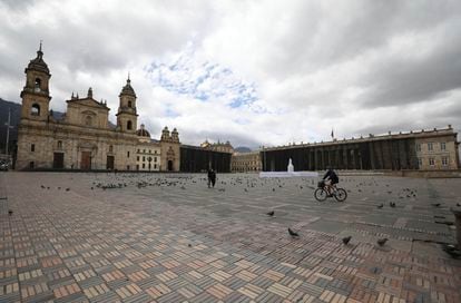 Una imagen de la Plaza de Bolívar, en el centro de Bogotá, este 12 de abril.