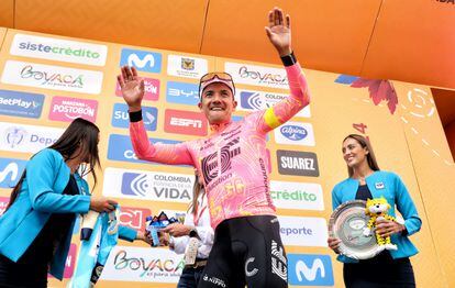 Carapaz, en el último podio del Tour Colombia.