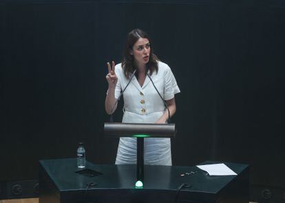 La portavoz de Más Madrid, Rita Maestre, interviene en el debate del estado de la ciudad en el Ayuntamiento de Madrid.