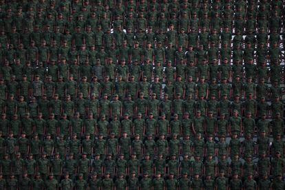 Militares en un acto castrense la semana pasada en Ciudad de México.