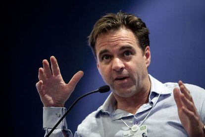 Niall Ferguson, durante su intervención en el Foro Económico Mundial 2010, celebrado en Davos (Suiza).