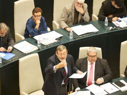 Bancada de la oposici&oacute;n en el pleno del Ayuntamiento de Madrid. 