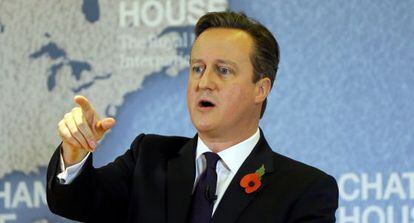 El primer ministro británico, David Cameron, este martes en Londres.