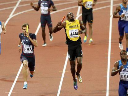 Bolt grita tras su lesión en el 4x100.
